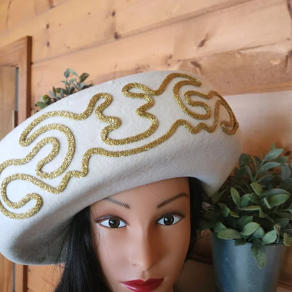 Sylvia New York Vintage Ivory 50s 60s Felt Church Derby Hat Retro Union Made USA Ivory Church Vintage Hats for Women for sale | eBay main image 3